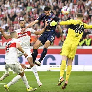 Tim Kleindienst schoss in der vergangenen Saison zwei Tore für den 1. FC Heidenheim auswärts beim 3:3 gegen den VfB Stuttgart.