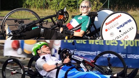 SWR1 Leute: Jana Sohm, ist nach einem verunglückten Trampolinsprung im Juni 2009 querschnittsgelähmt, und Stefan Kretzschmar, ehem. Rennradfahrer, sitzt seit Unfall (2006) im Rollstuhl. Sie sind Handbiker im Tetra-Team und machen sich für die Belange Querschnittgelähmter stark. (Foto: privat) SWR1 Leute: Jana Sohm, ist nach einem verunglückten Trampolinsprung im Juni 2009 querschnittsgelähmt, und Stefan Kretzschmar, ehem. Rennradfahrer, sitzt seit Unfall (2006) im Rollstuhl. Sie sind Handbiker im Tetra-Team und machen sich für die Belange Querschnittgelähmter stark.