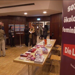 Beim Wahlkampfauftakt der Linken in Stuttgart