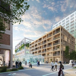 Planungsentwurf des niederländischen Architekturbüros MVRDV:  KI-Ökosystem Ipai  Heilbronn