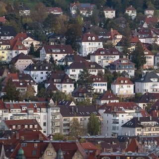 Blick auf Häuser in Stuttgart