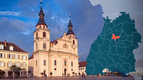 Symbolbild Wahlkreis 265 Ludwigsburg Bundestagswahl 2021 in Baden-Württemberg (Foto: Getty Images, Getty Images/ Walter Bibikow, Karte & Montage: SWR) Symbolbild Wahlkreis 265 Ludwigsburg Bundestagswahl 2021 in Baden-Württemberg