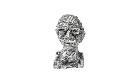 Franklin Pühn. Selbstbildnis, 1971. Aluminium (Foto: Pressestelle, Kunstmuseum Heidenheim, Nachlass Franklin Pühn) Franklin Pühn. Selbstbildnis, 1971. Aluminium