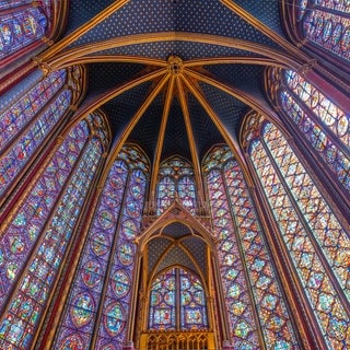 Monumental interior of Sainte-Chapelle